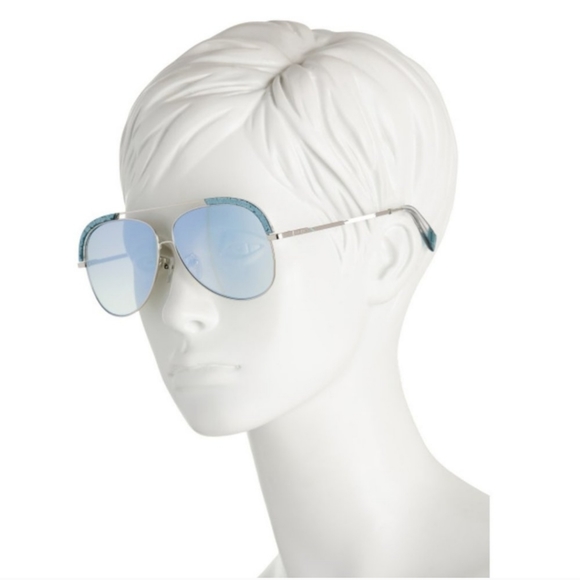 Furla pink crystal mirror aviator sunglasses main image 7